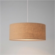 Stretch Pendant - Satin Nickel Burlap Shade Dimmable Bulb Included