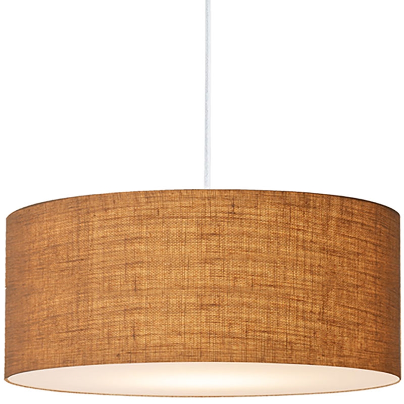 Stretch Pendant - Satin Nickel Burlap Shade Dimmable Bulb Included