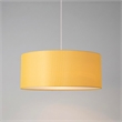 Stretch Pendant - Satin Nickel Mustard Linen Shade Dimmable Bulb Included