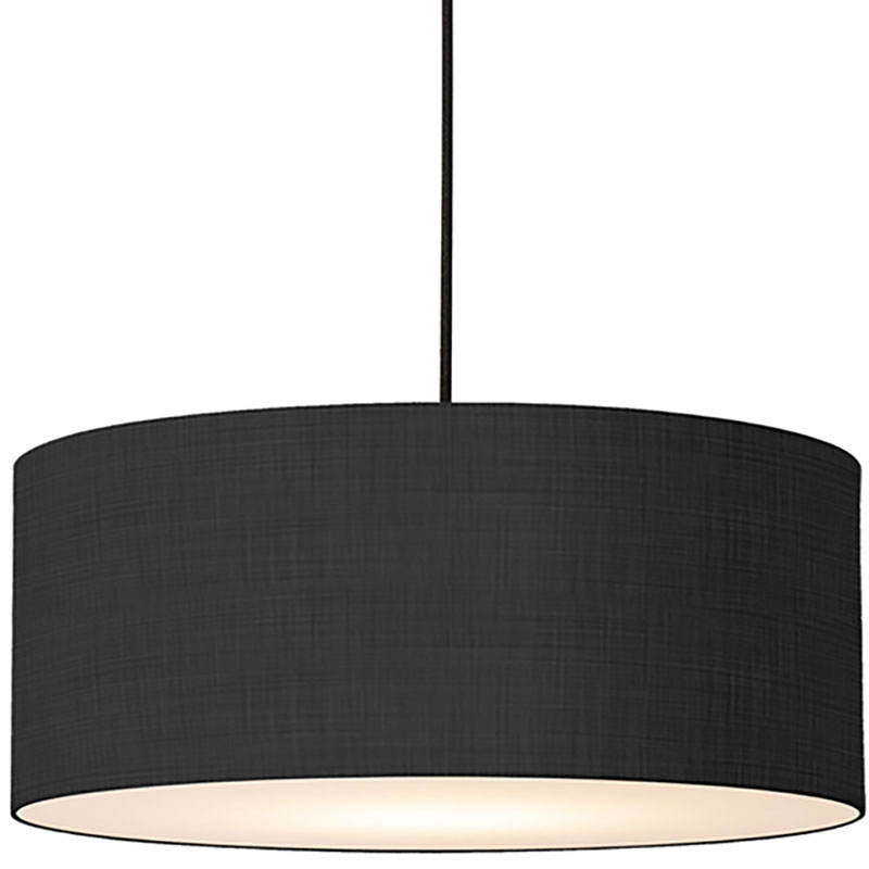 Stretch Pendant - Weathered Brass Black Linen Shade Dimmable Bulb Included