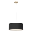 Stretch Pendant - Weathered Brass Black Linen Shade Dimmable Bulb Included