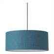 Stretch Pendant - Weathered Brass Pol Blue Linen Shade Dimmable Bulb Included
