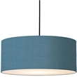 Stretch Pendant - Weathered Brass Pol Blue Linen Shade Dimmable Bulb Included