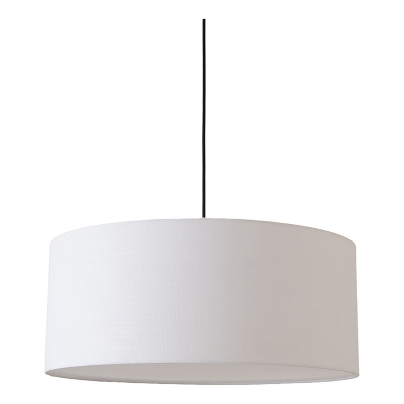 Stretch Pendant - Weathered Brass White Linen Shade Dimmable Bulb Included