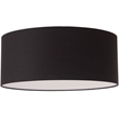 Stretch Flush Mount Black Linen Shade Weathered Brass
