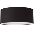 Stretch Flush Mount Black Linen Shade Weathered Brass