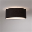 Stretch Flush Mount Black Linen Shade Weathered Brass