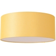 Stretch Flush Mount Mustard Linen Shade Weathered Brass