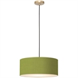 Stretch Pendant - Weathered Brass Avocado Linen Shade Dimmable Bulb Included