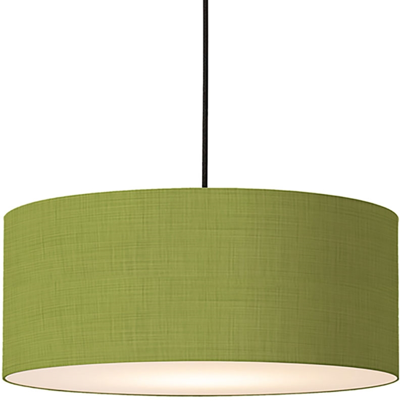 Stretch Pendant - Weathered Brass Avocado Linen Shade Dimmable Bulb Included