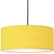 Stretch Pendant - Weathered Brass Mustard Linen Shade Dimmable Bulb Included