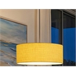 Stretch Pendant - Weathered Brass Mustard Linen Shade Dimmable Bulb Included
