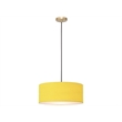 Stretch Pendant - Weathered Brass Mustard Linen Shade Dimmable Bulb Included