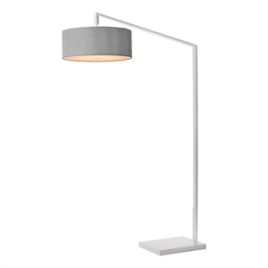 Stretch 75&quot Chairside Arc Lamp White Steel Body Dimmable