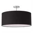 Stretch Semi Flush Mount Black Linen Drum Shade Satin Nickel