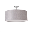 Stretch Semi Flush Mount Cashmere Gray Linen Drum Shade Satin Nickel