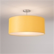 Stretch Semi Flush Mount Mustard Linen Drum Shade Satin Nickel