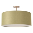 Stretch Semi-Flush Mount - Weathered Brass Steel Base Avocado Linen Shade Dimmable