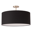 Stretch Semi-Flush Mount - Weathered Brass Steel Base Black Linen Shade Dimmable