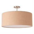 Stretch Semi-Flush Mount - Weathered Brass Steel Base Burlap Shade Dimmable