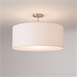 Stretch Semi Flush Mount White Linen Drum Shade Weathered Brass