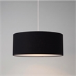 Stretch Pendant - Black Steel Black Linen Shade Dimmable Bulb Included