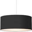 Stretch Pendant - Black Steel Black Linen Shade Dimmable Bulb Included