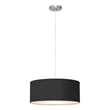 Stretch Pendant - Black Steel Black Linen Shade Dimmable Bulb Included