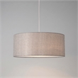 Stretch Pendant - Satin Nickel Cashmere Gray Linen Shade Dimmable Bulb Included