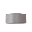 Stretch Pendant - Satin Nickel Cashmere Gray Linen Shade Dimmable Bulb Included