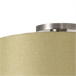 Stretch Flush Mount Avocado Linen Drum Shade Satin Nickel