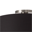 Stretch Flush Mount Black Linen Drum Shade Satin Nickel