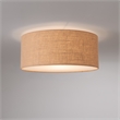 Stretch Flush Mount Burlap Shade Satin Nickel