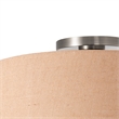 Stretch Flush Mount Burlap Shade Satin Nickel