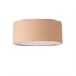 Stretch Flush Mount Burlap Shade Satin Nickel