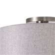 Stretch Flush Mount Cashmere Gray Linen Drum Shade Satin Nickel