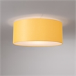 Stretch Flush Mount Mustard Linen Drum Shade Satin Nickel