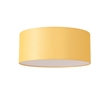 Stretch Flush Mount Mustard Linen Drum Shade Satin Nickel