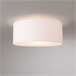 Stretch Flush Mount White Linen Shade Weathered Brass