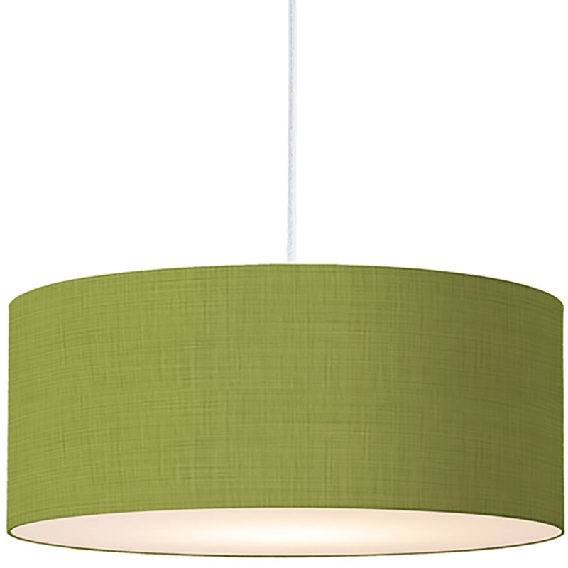 Stretch Pendant - Satin Nickel Avocado Linen Shade Dimmable Bulb Included
