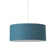 Stretch Pendant - Satin Nickel Pool Blue Linen Shade Dimmable Bulb Included