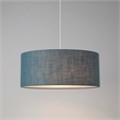 Stretch Pendant - Satin Nickel Pool Blue Linen Shade Dimmable Bulb Included