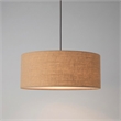 Stretch Pendant - Weathered Brass Burlap Shade Dimmable Bulb Included