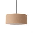 Stretch Pendant - Weathered Brass Burlap Shade Dimmable Bulb Included
