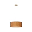 Stretch Pendant - Weathered Brass Burlap Shade Dimmable Bulb Included