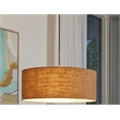 Stretch Pendant - Weathered Brass Burlap Shade Dimmable Bulb Included
