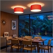 Stretch Flush Mount Satin Nickel Crimson Red
