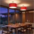 Stretch Semi Flush Mount Crimson Red  Satin Nickel