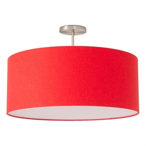 Stretch Semi Flush Mount Crimson Red  Satin Nickel