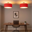 Stretch Semi Flush Mount Crimson Red  Weathered Brass